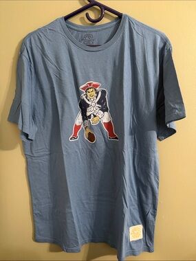 Light Blue Short-Sleeve Tee with Patriot Football